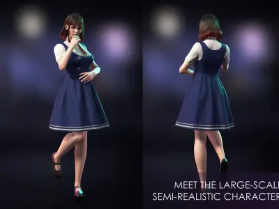 Streetwear Girl 2-11 - School Wear Girls Pack Game-Ready Low-poly 3D model