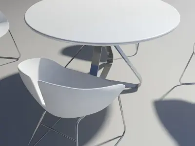 Fjord armchair and table stainless 3D model