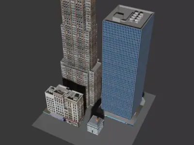 Skyscraper Buildings Low-poly 3D model
