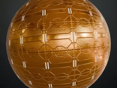 Orange Sci-Fi Floor PBR Seamless Texture