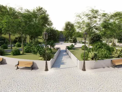 Master park-Regional park project-Private Park Landscape 3D model