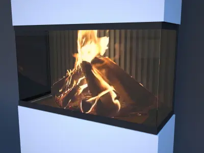  fireplace animation Low-poly 3D model