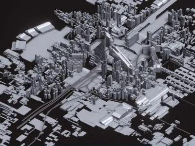 ORACLE city Low-poly 3D model