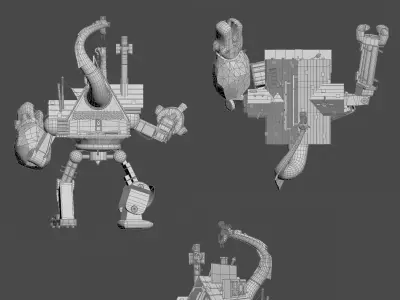 Gravity Falls Shacktron 3D Model Low-poly 3D model