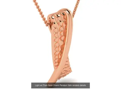 51 Light wt Plain Gold Charm Pendant 3dm renders details  3D Model Pack