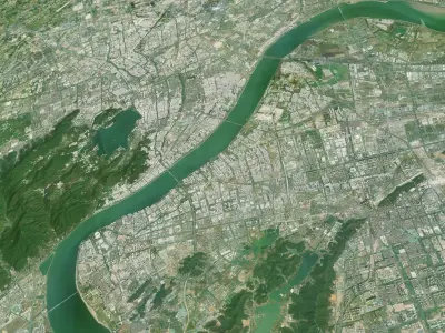 Hangzhou City in Zhejiang China 3D model