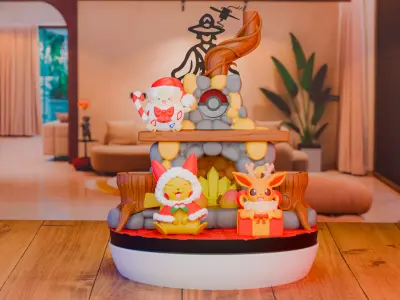 Navikanto Festivo II Pikachu  Eevee y Togepi  Free 3D print model