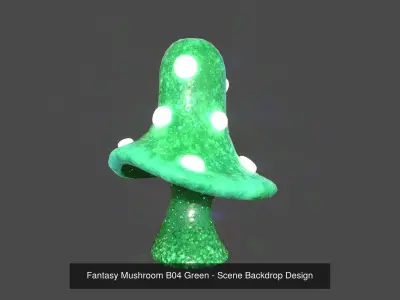 10 Fantasy Mushroom B Collection - Scene Backdrop Design 3D Model Pack