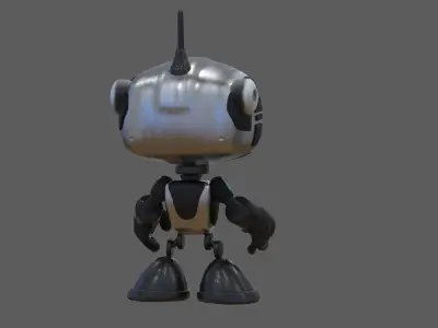 Cute Robot Low-poly 3D model 4