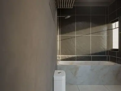 Minimalist design modern bathroom Low-poly 3D model
