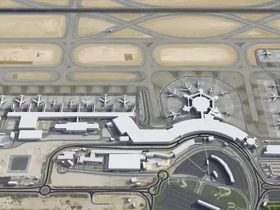 Abu Dhabi  Airport Low-poly 3D model