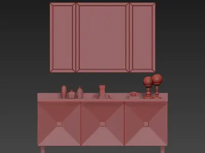 Vanity Units Jetset 3 Doors 3D model