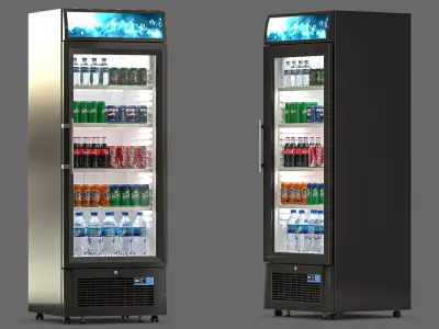 Fridge with Drinks 3D model