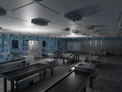 Autopsy Morgue Laboratory  Low-poly 3D model