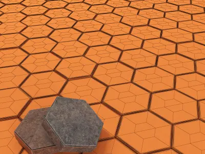 Paving stone  hexagon 3D model