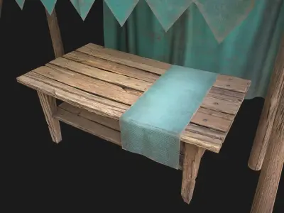 Tent Market Low-poly 3D model