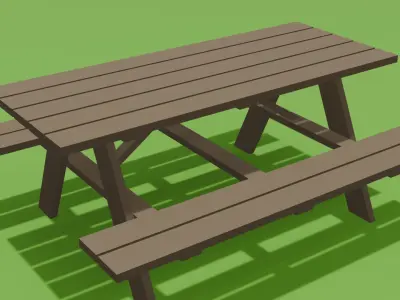 Lowpoly park assets Low-poly 3D model