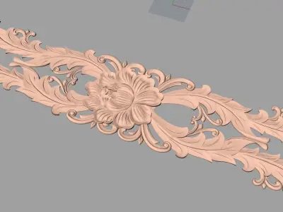 Door flower relief model STL format for CNC carving E493 3D model