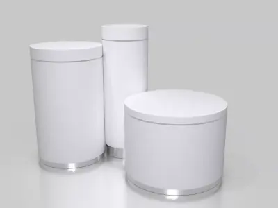 Round Pedestal Display Stand Pack  Exhibition Podium 3D Models 3D model