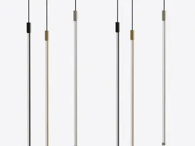 Mini Cylinder Black LED Pendant Light Single Light 3D model