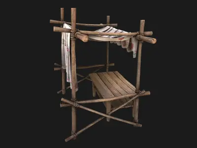 Market Stalls Ornament Tent  Low-poly 3D model