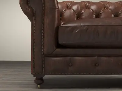 60 Kensington Leather Sofa 3D model