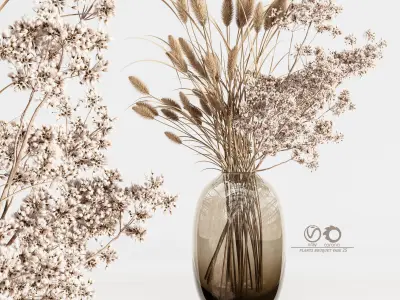plants bouquet vase 25 3D model