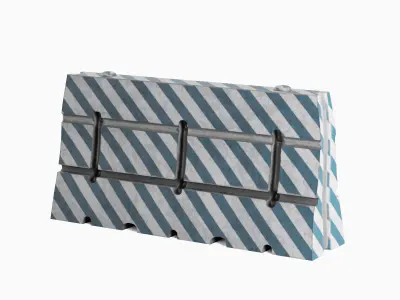 Dirty Traffic Barrier 05 3D model