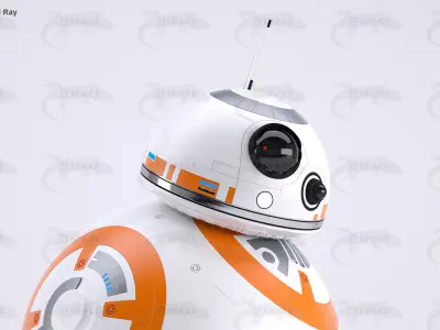 BB-8 Star Wars Droid Rigged Low-poly 3D model