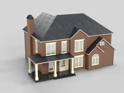 British House Design 11T4  Low-poly 3D model