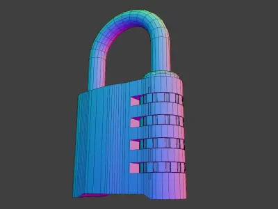 High-Quality Combination Padlock 3D Model Low-poly 3D model