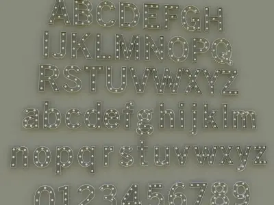 Light Bulbs Alphabet 3D model