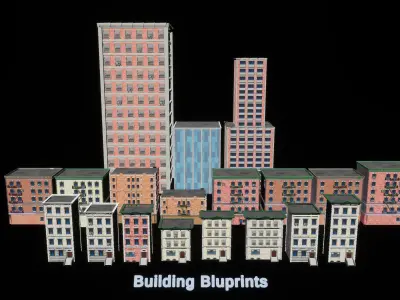 Stylized Sci-Fi Modern City Low-poly 3D model