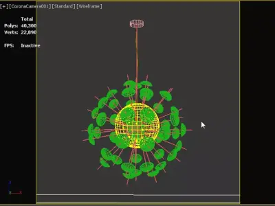 Gold Black Hanging Pendant Light 3D Model 3D model