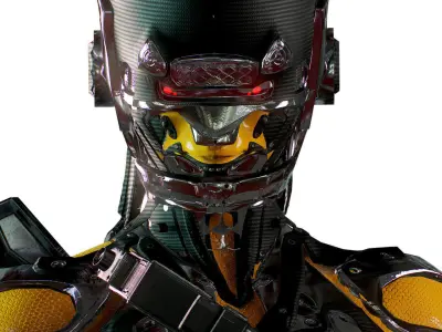 Robot Girl Low-poly 3D model