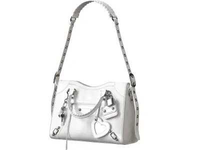 Balenciaga Le City Medium Bag White Low-poly 3D model