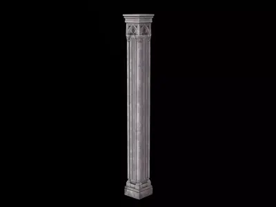 Gothic Stone Column Fantasy Cathedral Architecture Low-poly 3D model