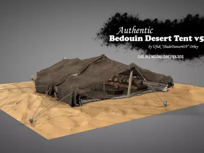 Bedouin Desert Tent v5 3D model