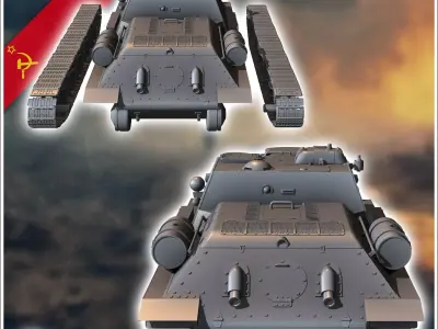 SU-122M assault gun - Soviet army WW2 Second World East front Os 3D print model