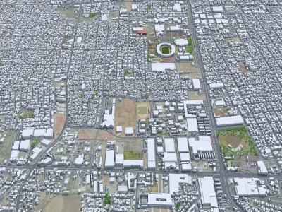 Hermosillo Sonora Mexico 25km Low-poly 3D model