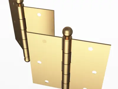 Brass Door Hinge Low-poly 3D model