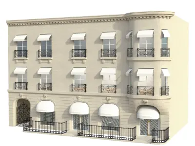 Paris Shop Store Boutique Low-poly 3D model