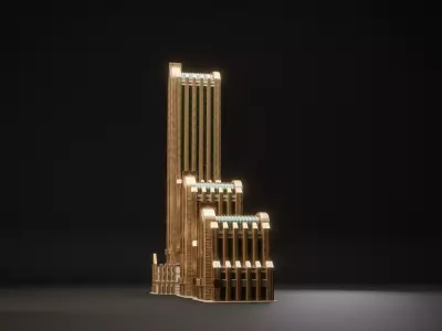 FANTASY ART DECO ARCHITECTURE CLASSIC 06 Low-poly 3D model