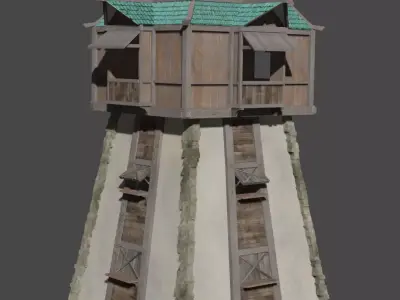 Tower wooden 3D model
