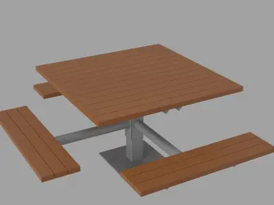Disabled Picnic Table Low-poly 3D model