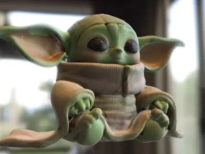 plushie baby yoda 3D model