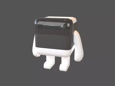 Cube Character 00006 CubeBot Low-poly 3D model