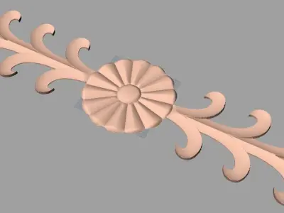 Furniture decorative flower 3D STL model for CNC carving E050 3D model