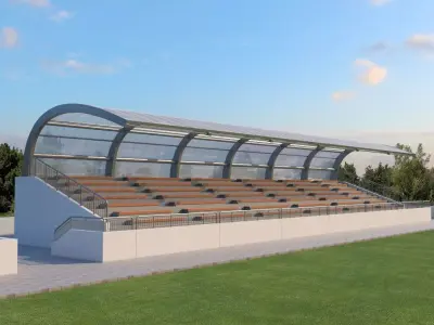 Tribune For Sport Areas With Canopy 3D model