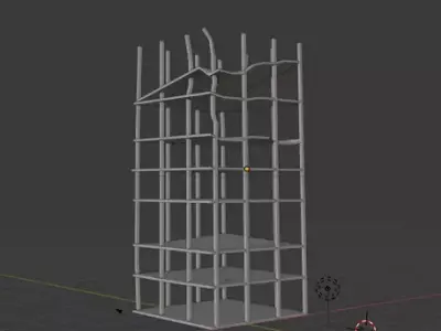 Destroyed building Free low-poly 3D model